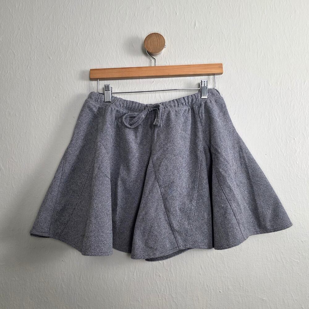 NEW Aerie Marled Heather Gray Knit Gored Skater Mini Skirt Small